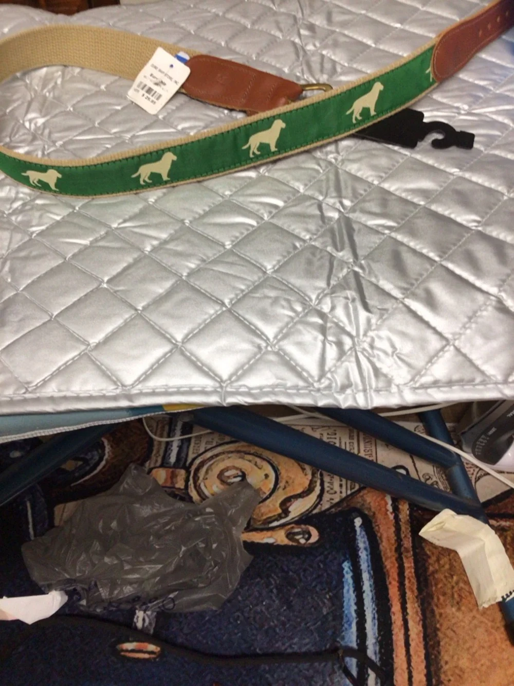 Canvas & Leather Green Web Belt with Brass Buckle